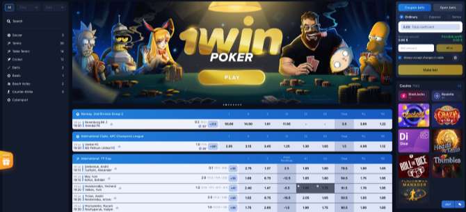 1win official site - live bets